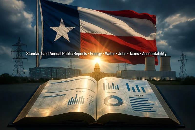 Establish the Texas Data Center Public Ledger for Real Accountability